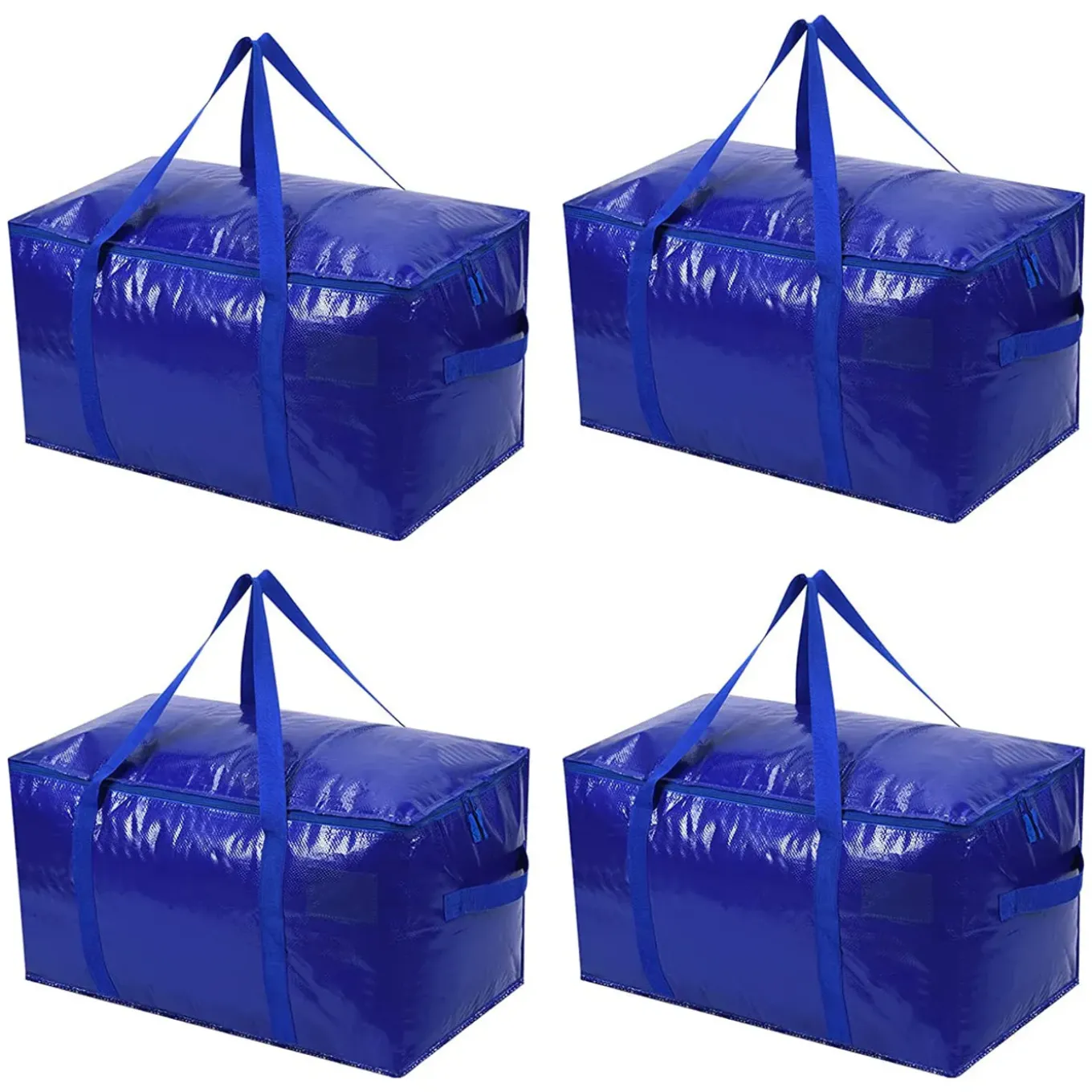 Flokoo - Opbergtassen Xl - Blauw - 4 Stuks - 92 Liter - Verhuistassen - Big Shopper