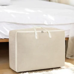 Flokoo - Opbergzak Xxl Dekbed - Beige - 70 X 50 X 30 Cm