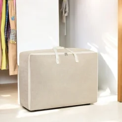 Flokoo - Opbergzak Xxl Dekbed - Beige - 70 X 50 X 30 Cm