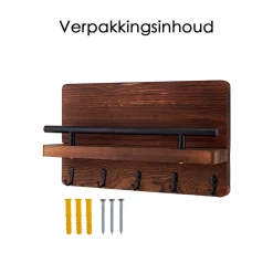 Flokoo - Organizador De Llaves De Madera - Modern Y Funcional - 30 X 18 Cm