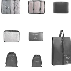 FLOKOO - Packing Cubes - Zwart - 9-delige Set - Packing Cubes Compression