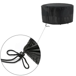 FLOKOO - Tuinmeubelhoes Rond - 230 Cm X 110 Cm - Zwart - Beschermhoes Voor Je Tuinset
