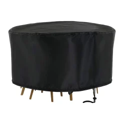 FLOKOO - Tuinmeubelhoes Rond - 230 Cm X 110 Cm - Zwart - Beschermhoes Voor Je Tuinset