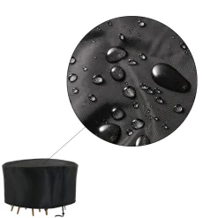 FLOKOO - Tuinmeubelhoes Rond - 230 Cm X 110 Cm - Zwart - Beschermhoes Voor Je Tuinset