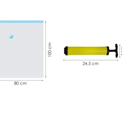 FLOKOO - Vacuüm Opbergzakken - 6 Stuks - Inclusief Handpomp - 80cm X 100cm X 2cm