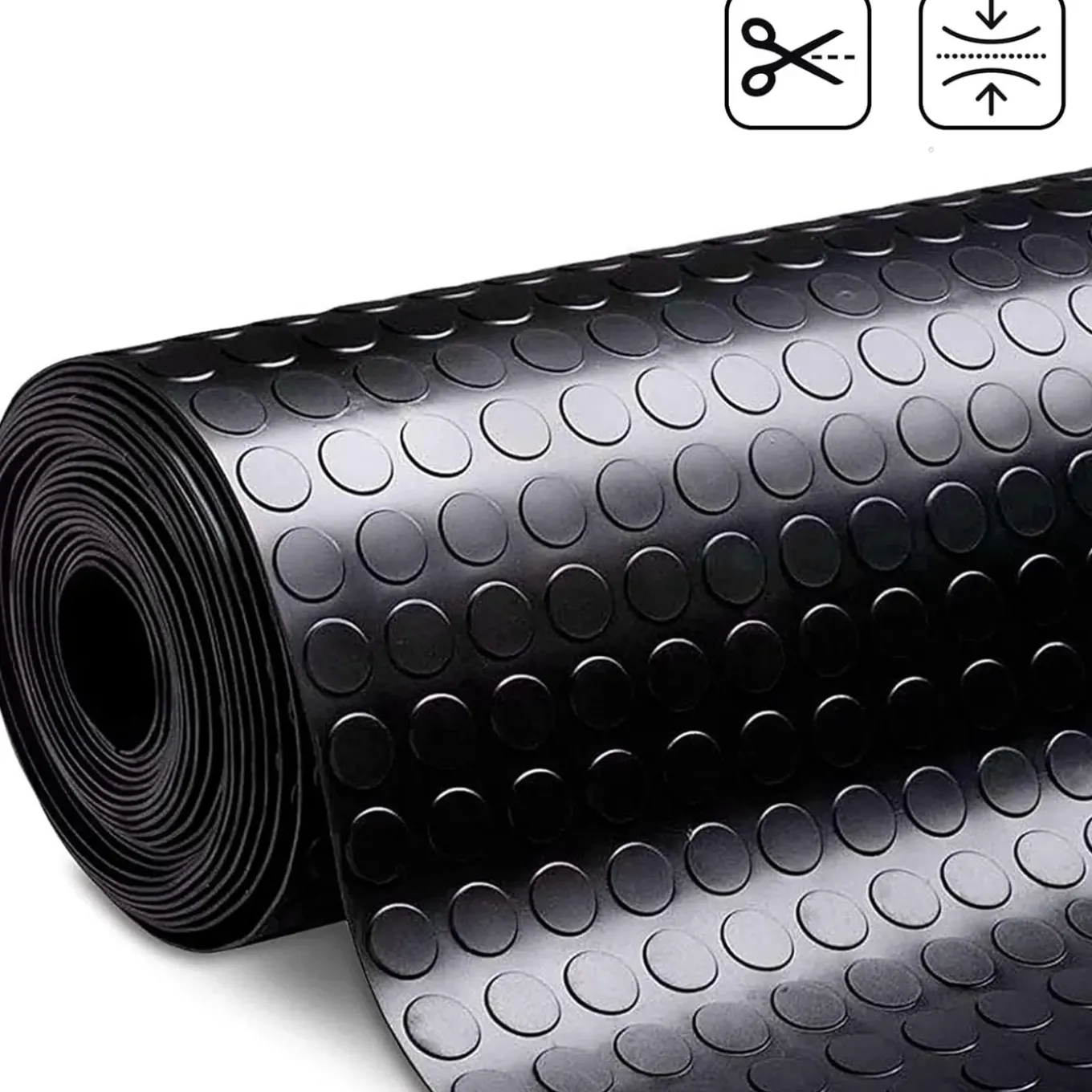 Floordirekt - Rubber Loper, Rubbermat, Circel, 3 Mm, Zwart, 100 X 400 Cm