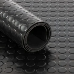 Floordirekt - Rubber Loper, Rubbermat, Circel, 3 Mm, Zwart, 100 X 450 Cm