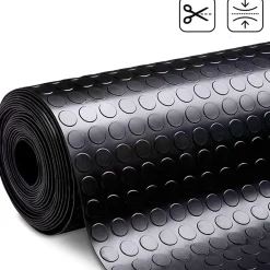 Floordirekt - Rubber Loper, Rubbermat, Circel, 3 Mm, Zwart, 120 X 250 Cm
