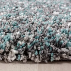 Flycarpets Hoogpolig Vloerkleed - Lorium Gemeleerd Blauw/grijs/crème 200 X 290 Cm