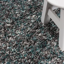 Flycarpets Hoogpolig Vloerkleed - Lorium Gemeleerd Blauw/grijs/crème 200 X 290 Cm