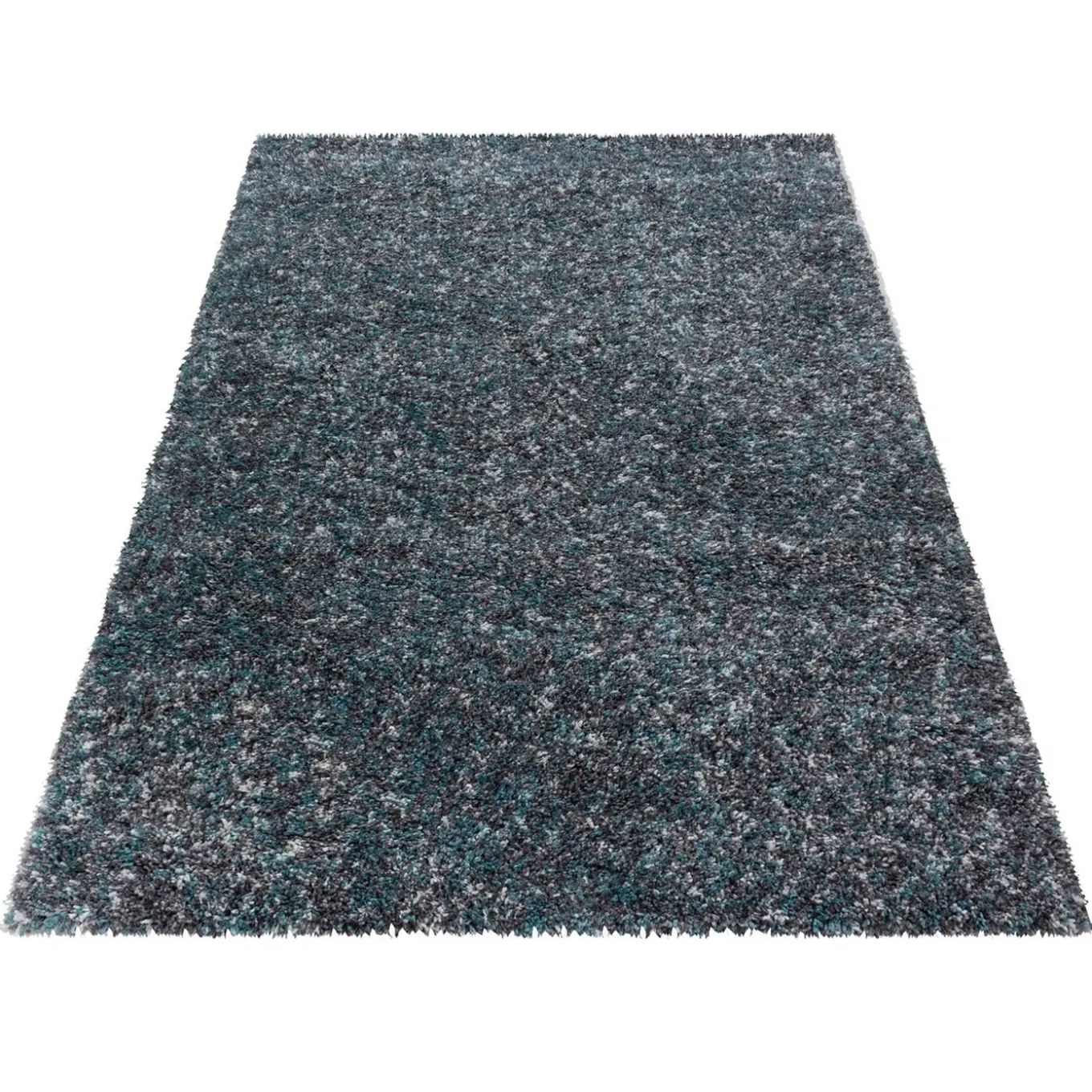 Flycarpets Hoogpolig Vloerkleed - Lorium Gemeleerd Blauw/grijs/crème 200 X 290 Cm