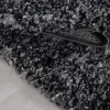 Flycarpets Hoogpolig vloerkleed - Lorium gemeleerd antraciet/wit/grijs 160 X 230 CM