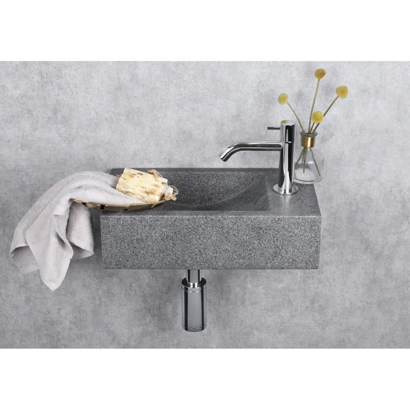 Differnz Fonteinset Cheops Natuursteen wasbak 40 x 23 x 11 CM