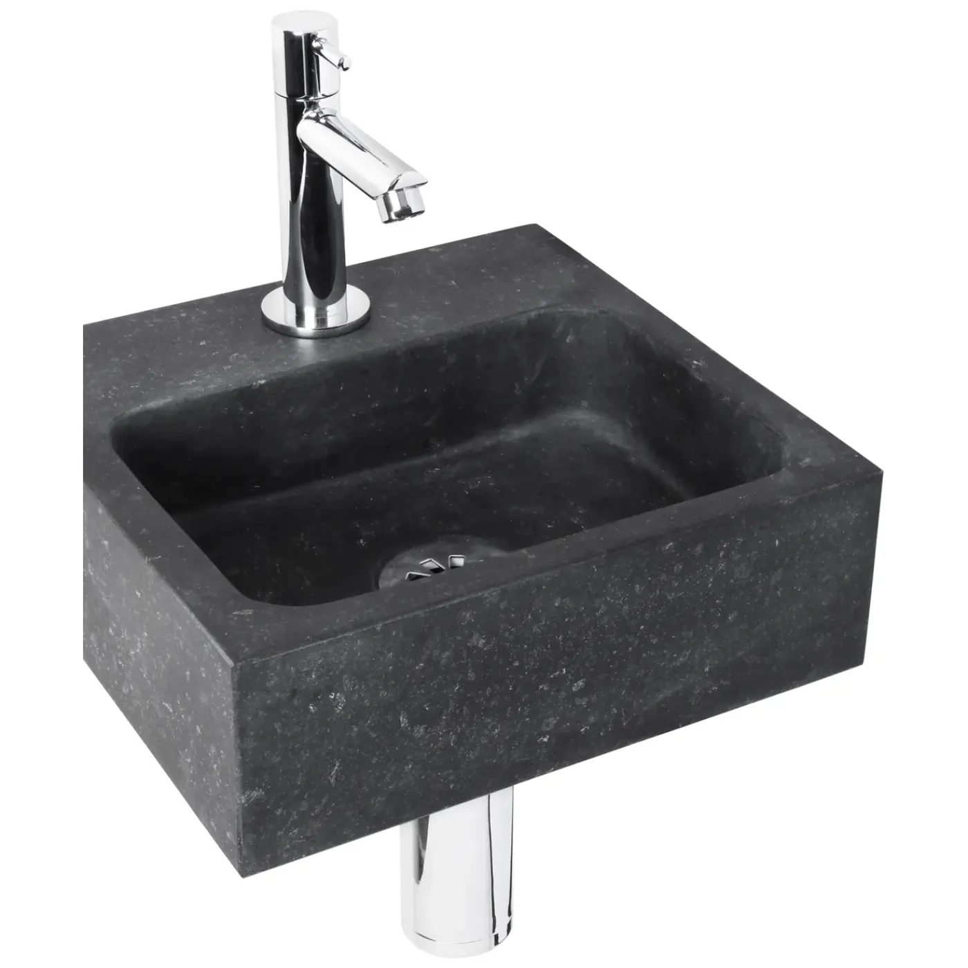 Differnz Fonteinset Luxor Natuursteen wasbak Zwart 38 x 14 x 8 CM