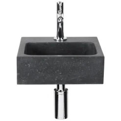Differnz Fonteinset Luxor Natuursteen wasbak Zwart 38 x 14 x 8 CM
