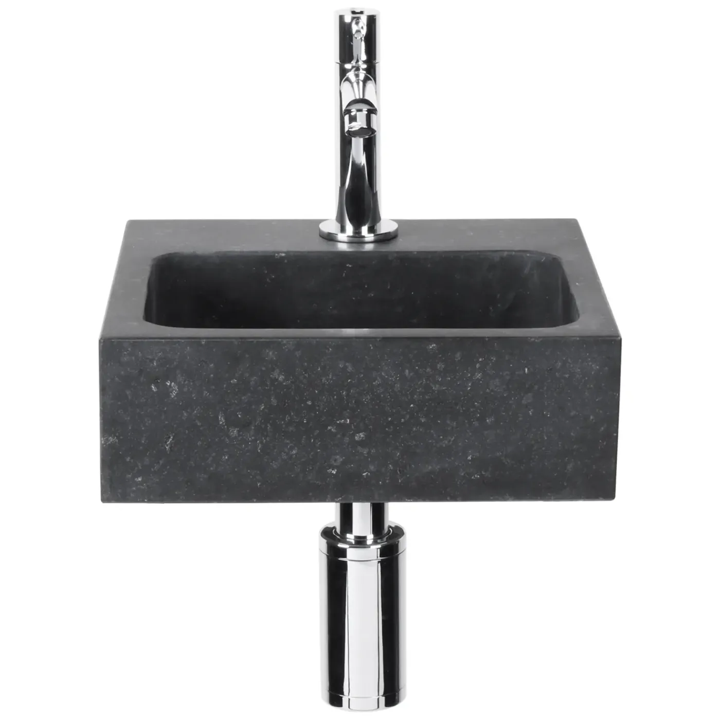Differnz Fonteinset Luxor Natuursteen wasbak Zwart 38 x 14 x 8 CM