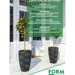Form Plastic Plantenpot Trolley - Grijs - Rond - Max 70 Kilo