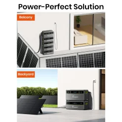 FOSSiBOT Balkonzonnepanelen Systeem Opslag-FPB1200-1958Wh+4×FBP1200-B Accu-9.79kWh Totale Capaciteit