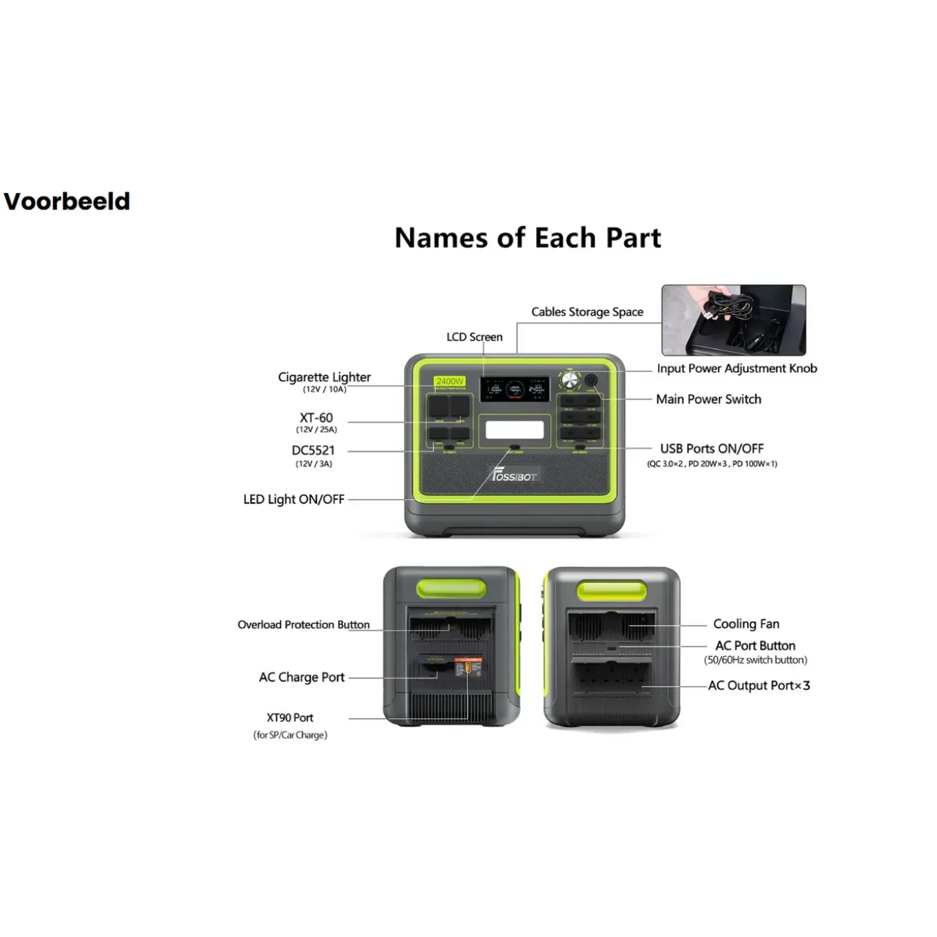 FOSSiBOT F2400 LFP Draagbaar Powerstation-2400W 2048Wh Generator - 5 garantie-APP+ SP200 Zonnepaneel