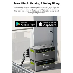 FOSSiBOT -FPB 1200W AC-1958Wh-Balkonkraftwerk zonnegenerator + FBP1200-B LFP Draagbaar Energiestation