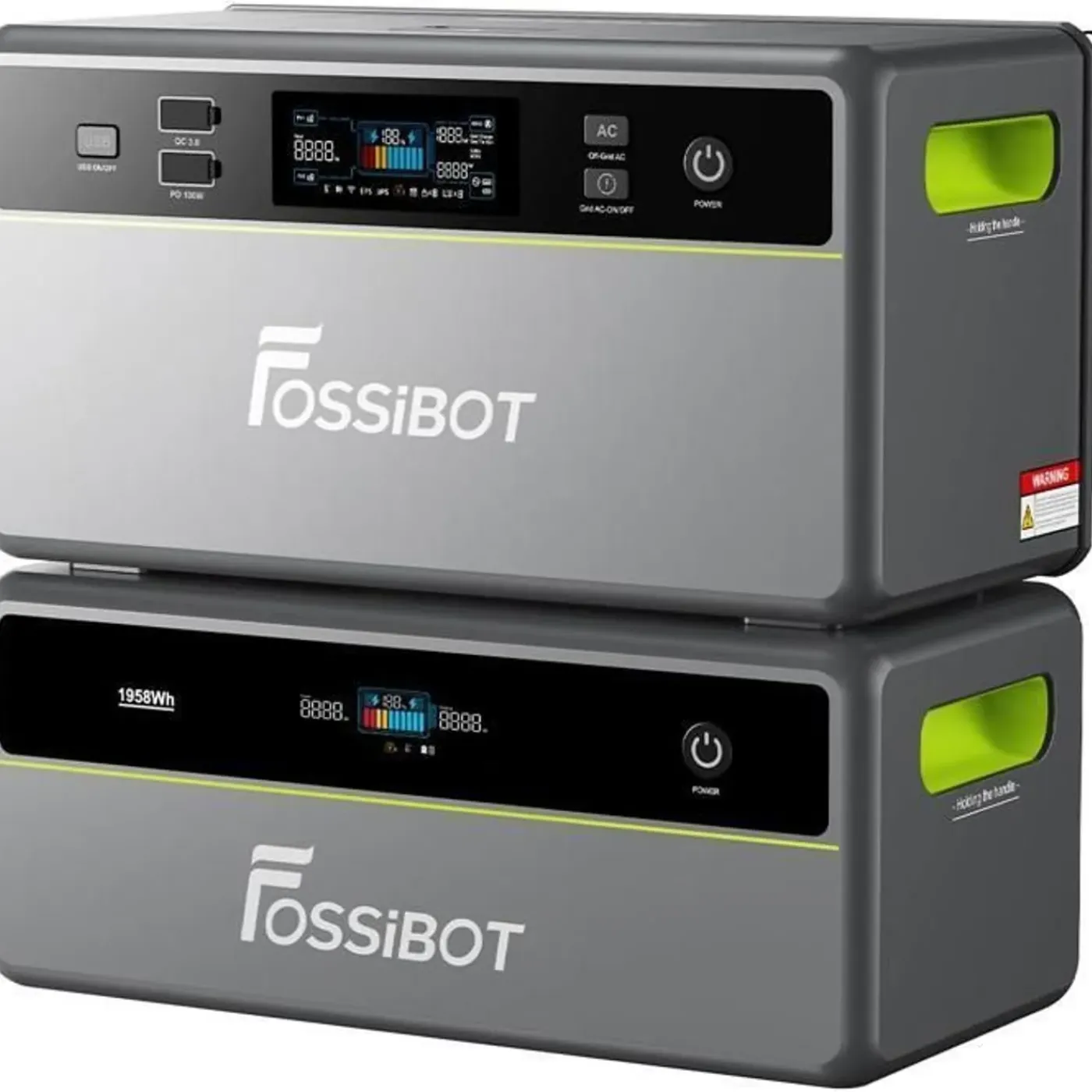 FOSSiBOT -FPB 1200W AC-1958Wh-Balkonkraftwerk zonnegenerator + FBP1200-B LFP Draagbaar Energiestation