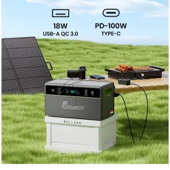 FOSSiBOT -FPB 1200W AC-1958Wh-Balkonkraftwerk zonnegenerator + FBP1200-B LFP Draagbaar Energiestation