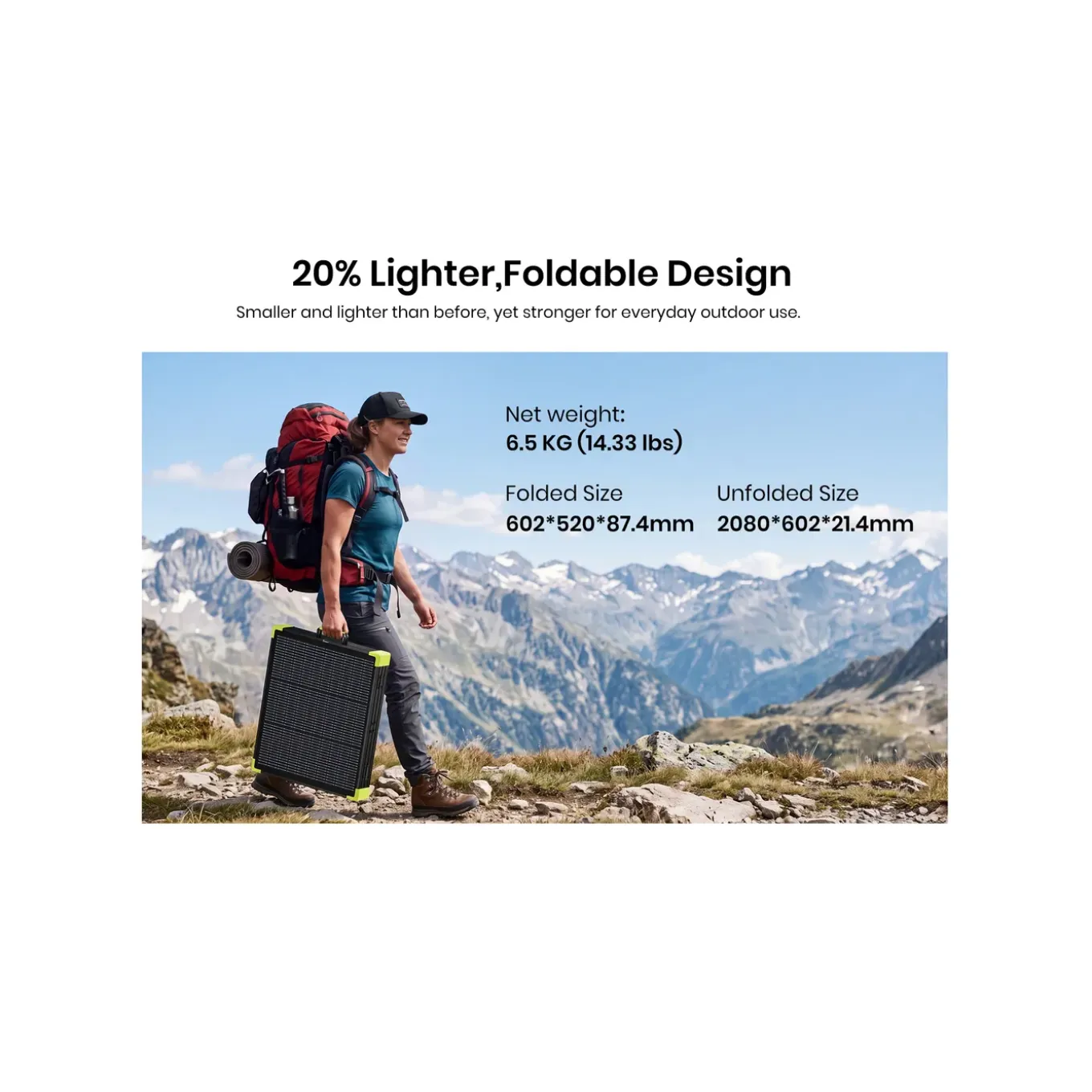 FOSSiBOT SP200 Draagbaar Zonnepaneel-200W- IP67-MC4-XT60connector-25%conversie-efficiëntie