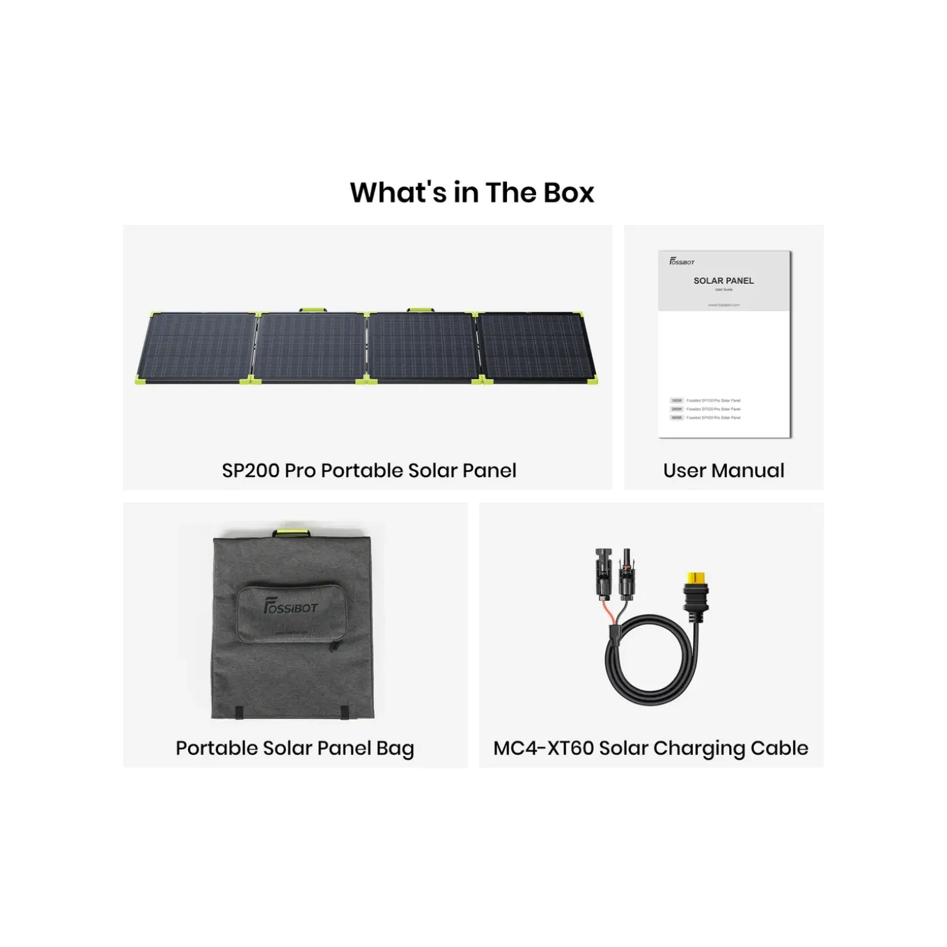 FOSSiBOT SP200 Draagbaar Zonnepaneel-200W- IP67-MC4-XT60connector-25%conversie-efficiëntie
