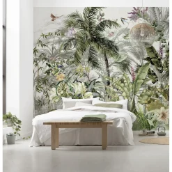 Fotobehang Birds In The Jungle - Meerkleurig - 2,50m x 350cm