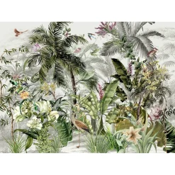 Fotobehang Birds In The Jungle - Meerkleurig - 2,50m x 350cm
