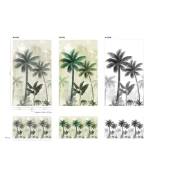 Fotobehang Smart Art Palmbomen - Groen - Beige - 2,70 m x 159 cm