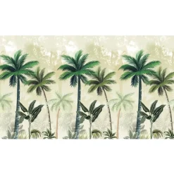 Fotobehang Smart Art Palmbomen - Groen - Beige - 2,70 m x 159 cm
