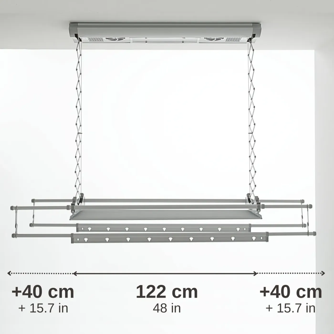 FOXYDRY Air 120 electrisch plafonddroogrek wandmontage - 122 X 57 X 30 cm