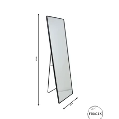 Fragix York Passpiegel - Zwart - Aluminium - 150x40
