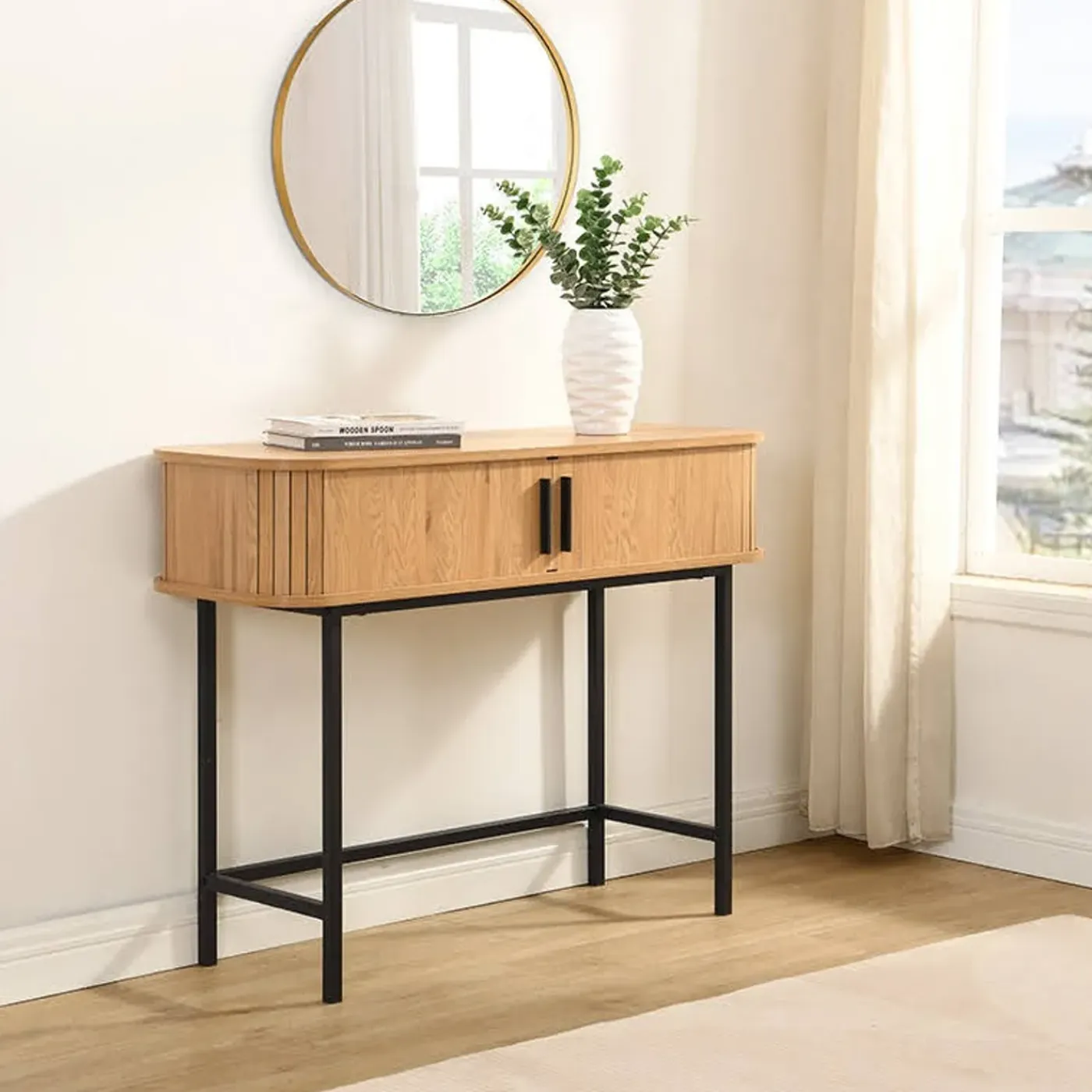 Furnilux Helsingborg Sidetable Console Licht Eiken - 100x35x75 Cm