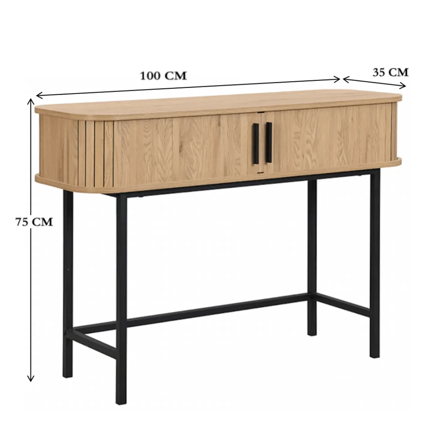 Furnilux Helsingborg Sidetable Console Licht Eiken - 100x35x75 Cm