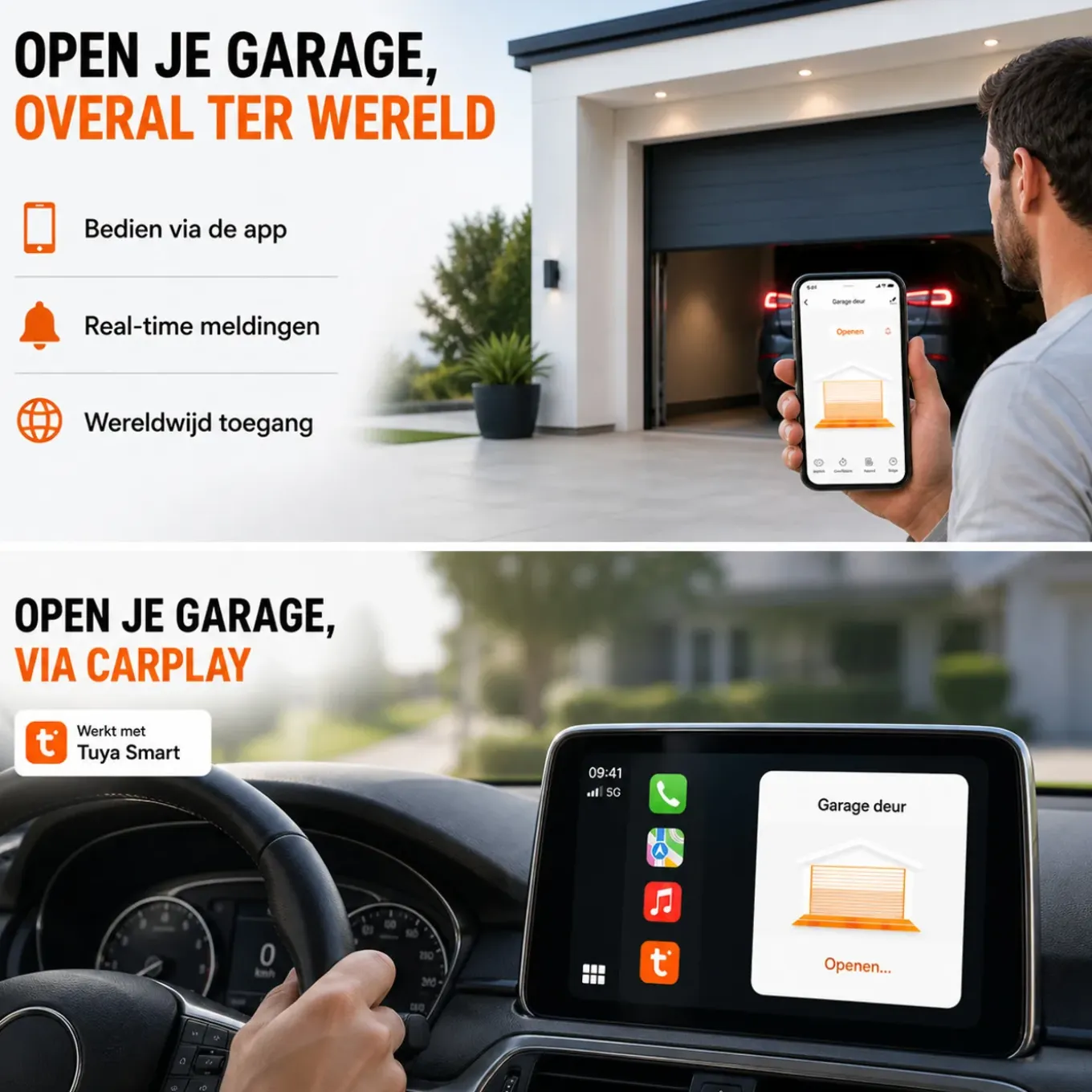 Garagedeur Opener Voor Bestaande Aandrijving Met Wifi Bediening En Spraakbesturing