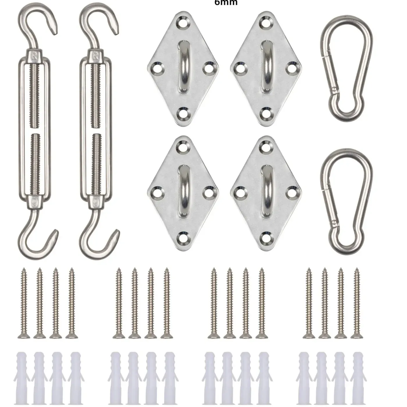 4gardenz 6 Mm Rvs Schaduwdoek Bevestigingset / Zonnedoek Montage