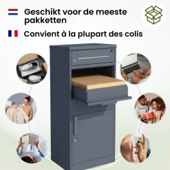 4gardenz Pakketbrievenbus Met Apart Postvak - Anti-diefstal - Staande Pakketbox - Antraciet