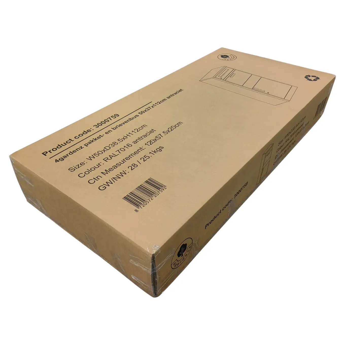 4gardenz Pakketbrievenbus Met Apart Postvak - Anti-diefstal - Staande Pakketbox - Antraciet