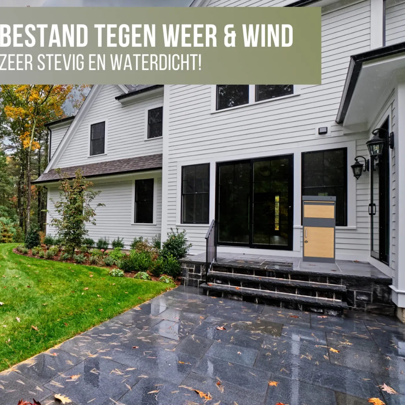 4gardenz Pakketbrievenbus Xxl Met Slot - Pakketbox Extra Groot - Antraciet Met Houtlook