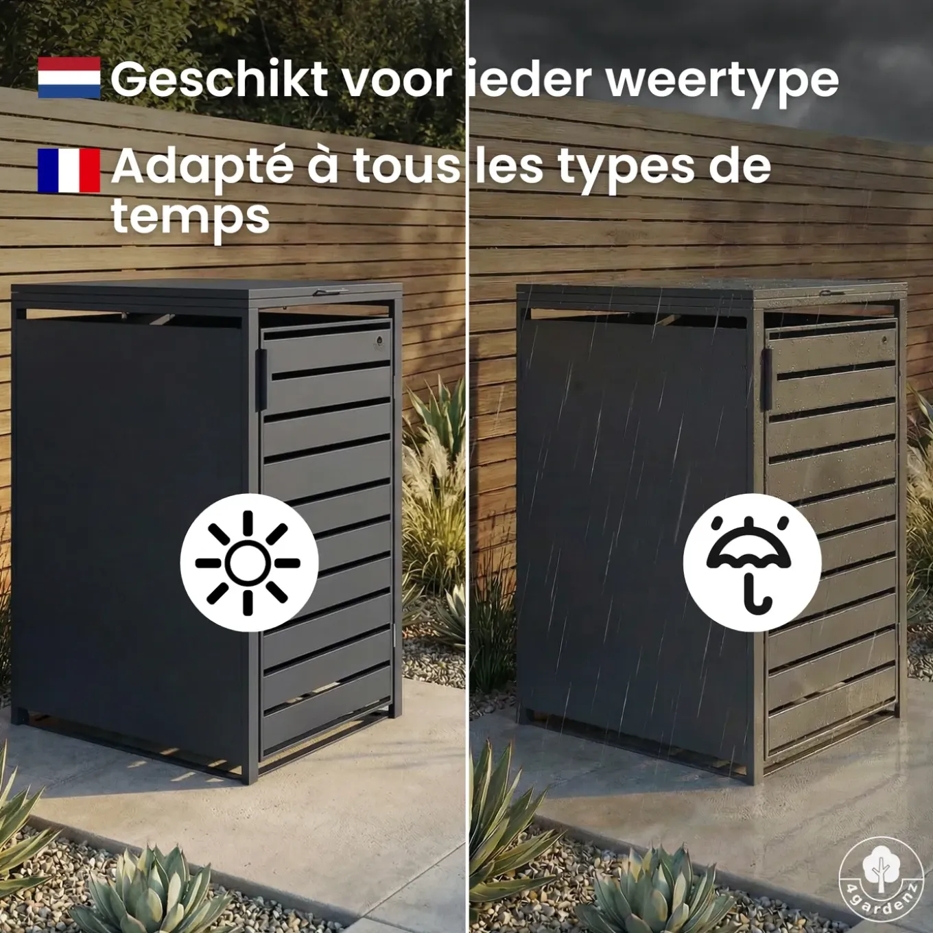 4gardenz Premium Kliko Ombouw 4 Bakken - Containerombouw - Antraciet