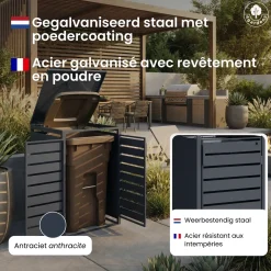 4gardenz Premium Kliko Ombouw 4 Bakken - Containerombouw - Antraciet