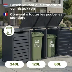 4gardenz Premium Kliko Ombouw 4 Bakken - Containerombouw - Antraciet