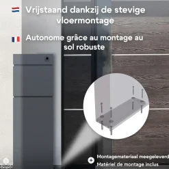 4gardenz Vrijstaande Brievenbus - Gegalvaniseerd Staand Met Slot - Antraciet