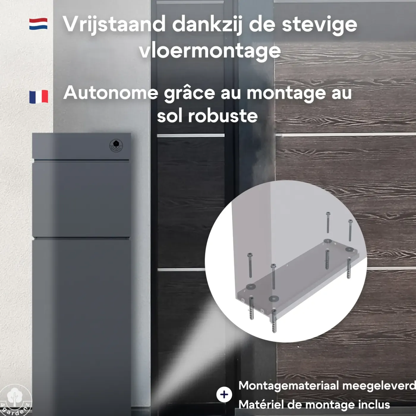 4gardenz Vrijstaande Brievenbus - Gegalvaniseerd Staand Met Slot - Antraciet