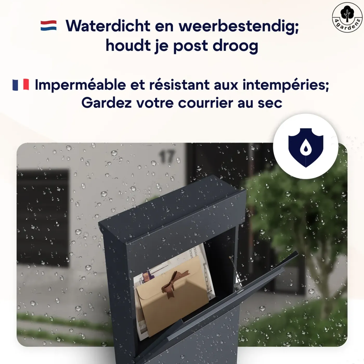 4gardenz Vrijstaande Brievenbus - Gegalvaniseerd Staand Met Slot - Antraciet