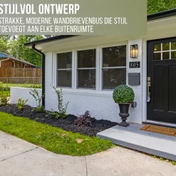 4gardenz Wandbrievenbus Met Veilig Slot - Brievenbus Hangend Staal - Antraciet