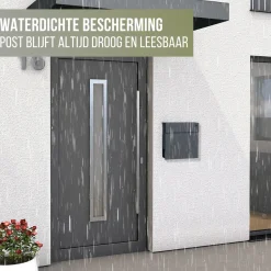 4gardenz Wandbrievenbus Met Veilig Slot - Brievenbus Hangend Staal - Antraciet