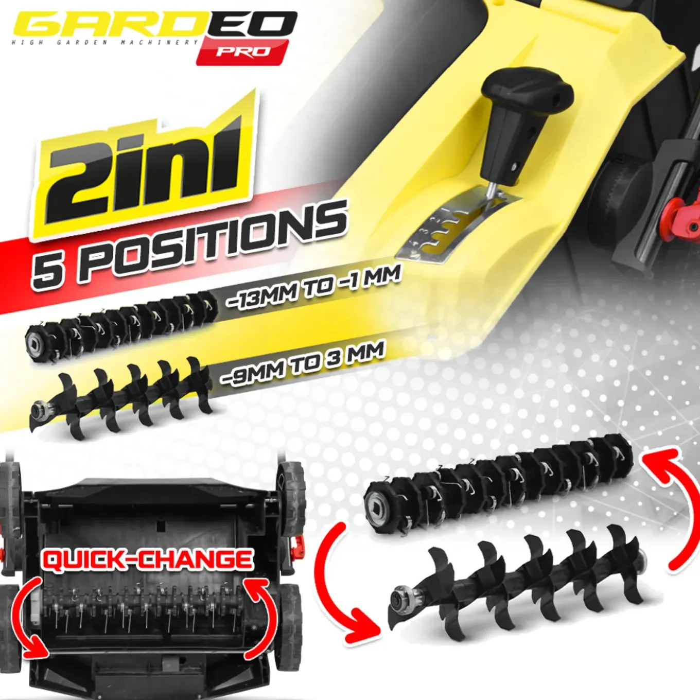 Gardeo Pro - Elektrische Verticuteermachine 1800w - 40cm